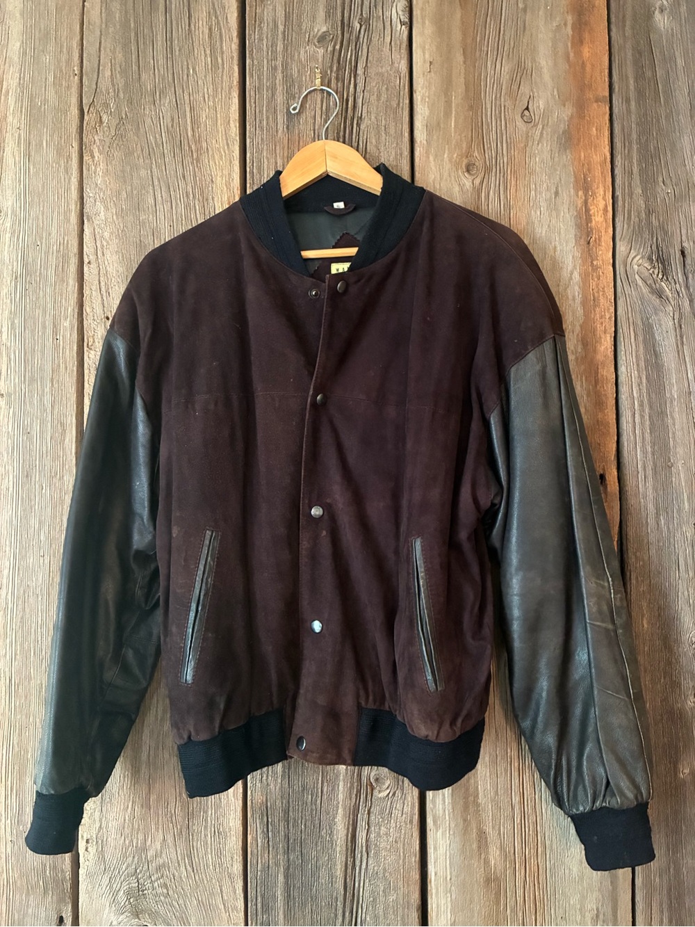 Vintage Leather Bomber Jacket S/M
